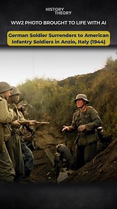 WW2 Photo Brought to Life: German Officer Surrenders to American Infantry Soldiers at Anzio Italy | History Theory