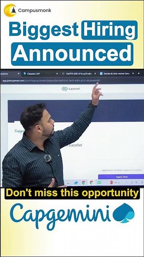 Capgemini Biggest Hiring 2023, 2024 , 2025(Off Campus) & 2026(On campus) !
