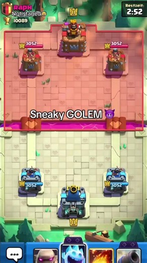 Sneaky GOLEM 😈 #clashroyaledaily #cr #clashroyale #sneakygolem #deutschememes