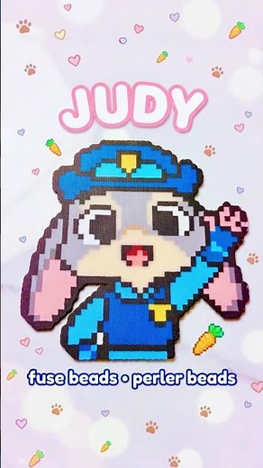 Making Judy Hopps with Fuse Beads! ✨