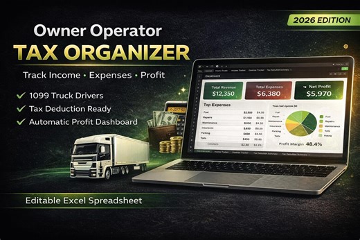 Owner Operator TAX ORGANIZER - Etsy