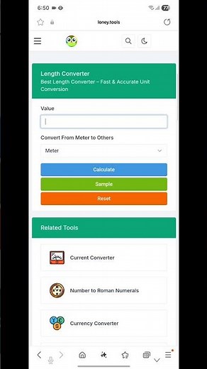 Smart Length Converter 2025 – Instantly Convert Inches, Feet, Meters with AI - loney.tools
