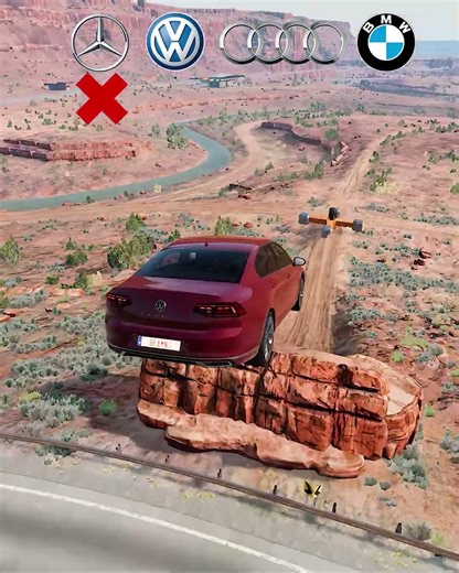 Which car will have time to brake in BeamNG.drive? #shorts