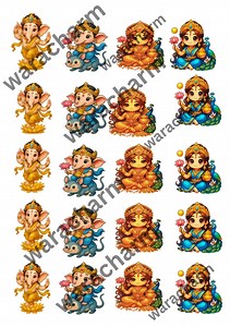 Cute Baby Ganesha and Lakshmi Digital Download – Printable Sticker Sheet, Hindu God Art, Divine Elephant Blessing Clipart for Journal - Etsy