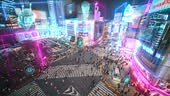 Futuristic Hologram digital design in Tokyo City Timelapse for...