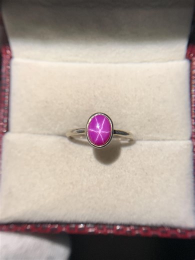 Lindy Star Ruby Ring, Bezel Setting, 925 Sterling Silver - Etsy