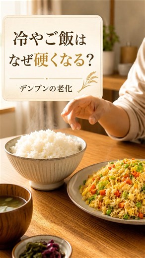 冷やご飯はなぜ硬くなる？ #米 #お米 #料理 #雑学 #雑学ショート #プチ知識 #豆知識 #食べ物 #農業 #shorts