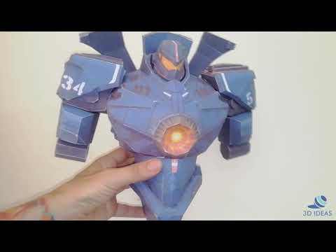 GIPSY DANGER PAPERCRAFT TUTORIAL 2 CINTURA Y BRAZOS