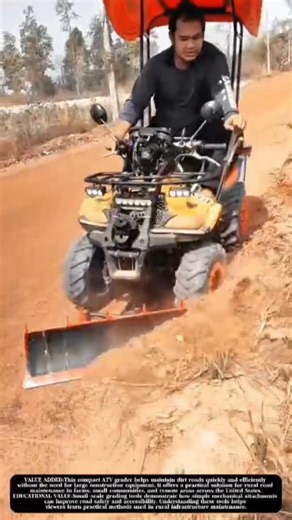 Compact ATV Road Grader Keeps Rural Dirt Roads Smooth! #shorts