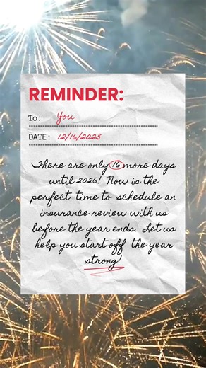 Countdown to 2026! ⏳ Don’t let the year slip away without a quick insurance check-up. Let’s prepare for the new year. Contact us today! #InsuranceReview #Insurance #EndOfYearReview #InsuranceAgency #LocalAgent #AaronMormannMarshall #StateFarmAgency #AaronMormannSF #StateFarm #AaronMormannStateFarm | Aaron Mormann - State Farm Insurance Agent
