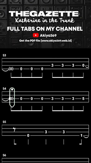 KATHERINE IN THE TRUNK / THE GAZETTE (ガゼット)【BASS TAB】| WITH PDF FILE #shorts #basstabs #thegazette