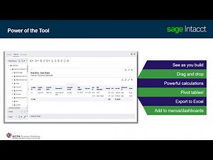 Sage Intacct Interactive Custom Report Writer Demo