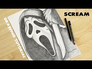 How to draw a SCREAM mask easy / How to draw Halloween stuff