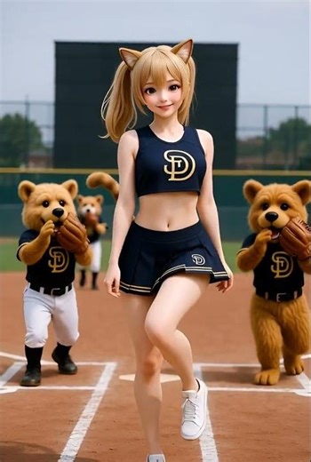 Cute Cheerleader Mascot Girl – Jumping into the Game!