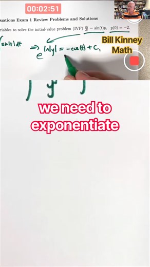 Find EXPLICIT General Solution from IMPLICIT Solution by Exponentiation (The e^C Algebra Trick) 🧠⚡