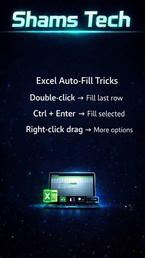 Auto-Fill Tricks Most Excel Users DON’T Know 😱 | Excel Hidden Feature | Shams Tech