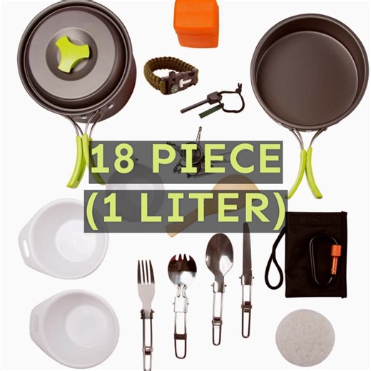 At only 14 ounces and $20 bucks, this may be the ultimate survival cookset! 18-Piece, 1L ➡️ https://amzn.to/3kmH2nn 10-Piece, 1L ➡️ https://amzn.to/3bRYThp 10-Piece, 2L ➡️ https://amzn.to/3kk4Nwp . We may earn a small commission from the above link at no cost to you | SHTF Dad