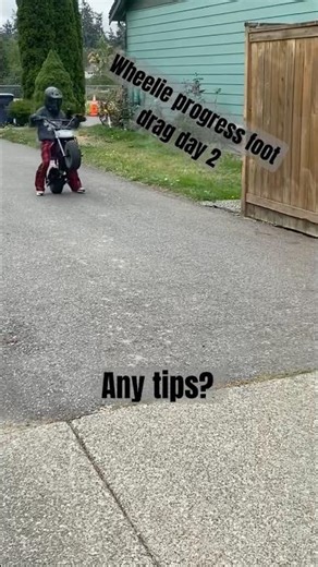 Wheelie progress day2 of foot drags #ebox #dragster
