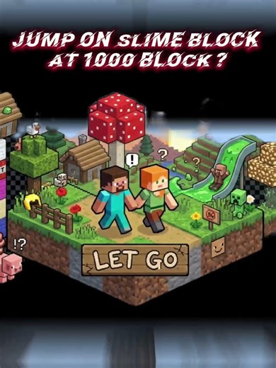 1000 Blocks vs Double Slime: Kya hoga? 🤔 #shorts #minecraft