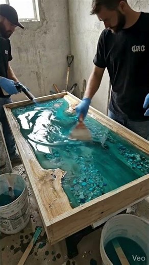 Luxury Bathroom Trend 2026: Crystal Clear Epoxy Lagoon Sink #epoxy #epoxyfloor