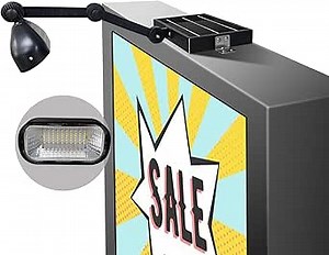 Solar Sign Lights Outdoor, 60 LEDs Super Bright Billboard Lights, IP65 Waterproof, 3.7V 5200 mAh, Commercial Solar Lights for Real Estate Signs, usiness, Yard Sign Lighting