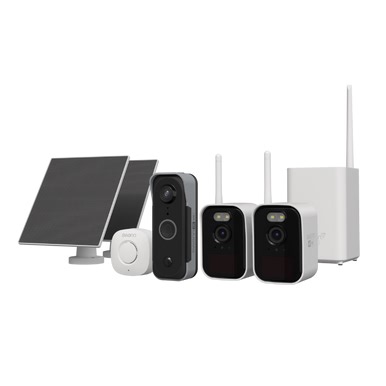 Swann MaxRanger4K™ Mini Long-Range Wireless Security System with Solar Panel & MaxRanger4K™ Video Doorbell | SWNVK-MRVDB1MINI2S2