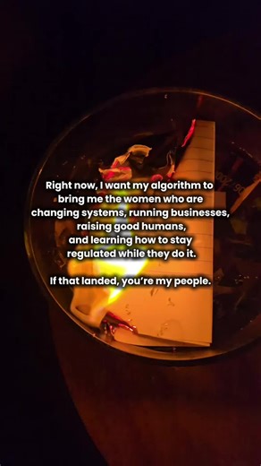 Right now, I want my algorithm to bring me the women who are mad as hell about what’s happening in Minnesota. About ICE. About the system. Women who feel the rage in their bodies and still want to show up for their kids, their clients, and their businesses. Because here’s the part people skip: Making money is how you keep your power. You don’t lose integrity by being resourced. You lose power by burning out, disappearing, or going broke. Regulated, resourced women: • stay in the fight longer • c