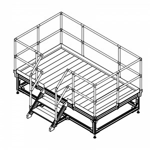 [Hot Item] China Market Wide Step Aluminum Extrusion Movable Platform Ladder with Safety Rail