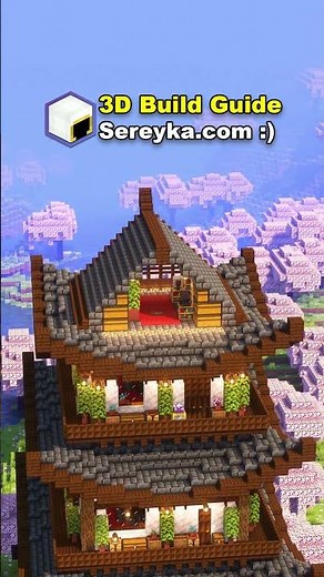 Minecraft Easy Japanese Temple🌸 - Sereyka.com🔗 #shorts