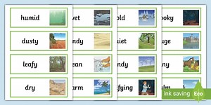 Setting Adjectives Word Cards