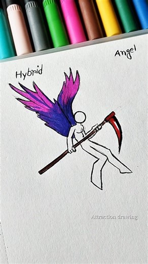 How to draw stickman with ( hybrid, angle, demon ) #howtodraw #stickman #shorts
