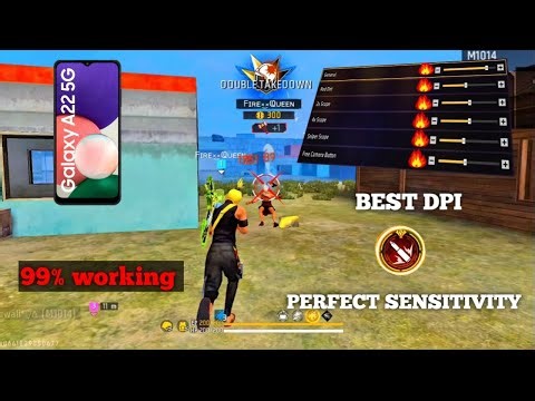 Samsung galaxy a22 Free fire best sensitivity setting with 99% headshot rate🎯|| best dpi setting⚡
