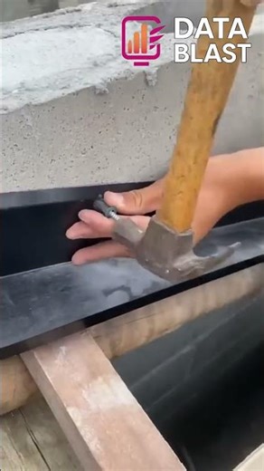 Hammer-fix screws fixing metal sheet into cement wall #shorts