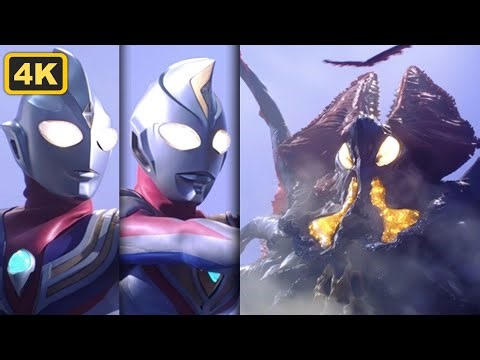 (4K) Ultraman Dyna & Ultraman Tiga Vs Queen Monera [ENG SUB]