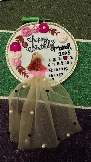 embroidery birthday calender 🌸 order on 7375043649