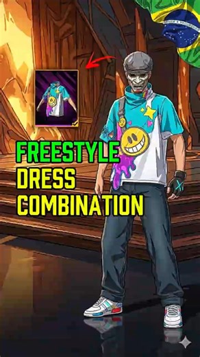 FREESTYLE 🇧🇷 DRESS COMBINATION 🗿 WITH CS-RANKED S36 HEROIC T-SHIRT 🔥 FOR NO TOP UP PLAYERS ✅ FF 🔥