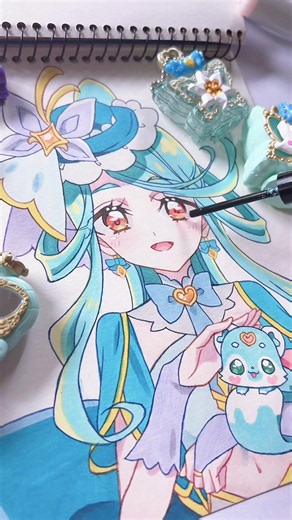 プリキュアイラストのコピック塗り方：名探偵プリキュア風メイキング
