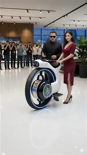 Would You Ride This One-Wheel Bike? 🤔🚀 #FutureTech #electricvehicle