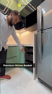 Smooth Glide Wicker Basket Unit | Premium Modular Kitchen Storage by Kitchenlane