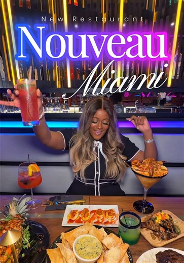 Nouveau Miami is my new favorite spot!🔥🔥🔥☀️ *must-try dinner experience* Nouveau Miami just opened in Wynwood and it’s giving upscale dinner meets nightlife energy. Already one of my Atlanta favorites, but Miami took it up a notch. Luxe ambiance, dramatic lighting, and a true opulent dining experience. Drinks: Berry Patch, Slip and Slide, Nouveau on Main. Food: Island Stir Fry, Ultimate Cajun Seafood Grits, Surf and Turf, Chicken Deviled Eggs. The staff recommendations were spot on and the fl