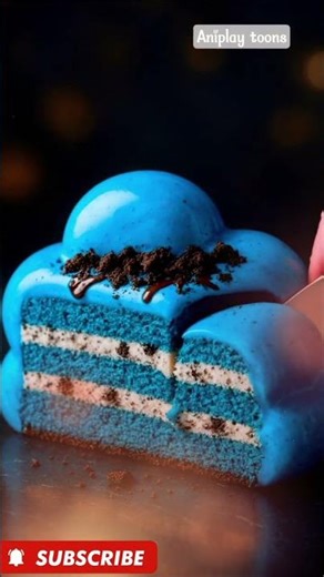 So Satisfying Blue Cake ASMR 😍 | Crunchy & Relaxing #shorts