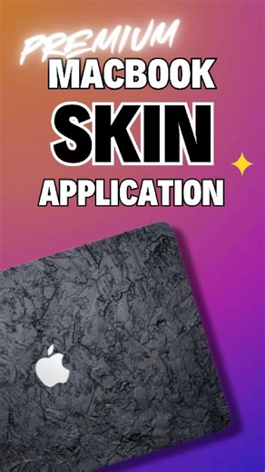 Obsidian Rock MacBook Skin – Sleek, Dark & Minimal | First Application