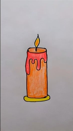 Beautiful Candle Drawing || Draw Candle With Color Pencil. #art #drawing #candle