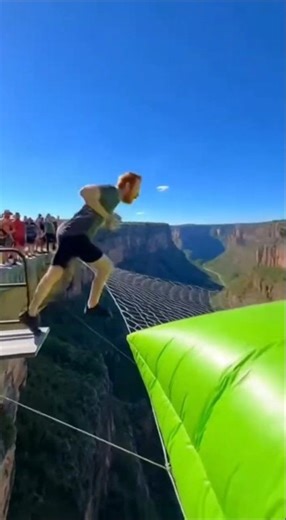 Daredevil Airbag Bounce from a Cliff😱#ScaryRide #TravelWonderGuy