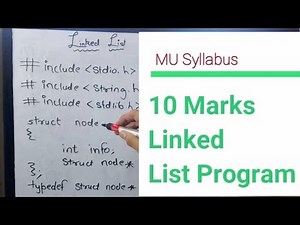 Program for Linked List Operation | 10 MARKS Question | Hindi