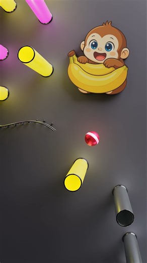 baby monkey banana -S1- Music Marble #musicmarble #marblasmr