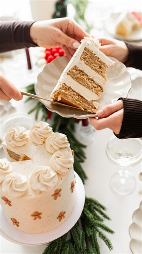 This is the cake that gets everyone back around the table 🤎 Our cookie butter cake is rich, cozy, and made for holiday sharing with layers of cinnamon cookie butter cake, cookie butter filling, and cookie butter Swiss meringue buttercream. Orders close soon and some options are already running low, thank you for all the love this holiday season! 🥹✨ https://shoploveandflour.square.site | Love&Flour