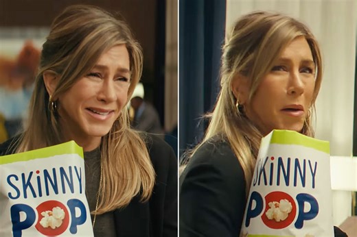 Jennifer Aniston Can’t Keep It Together Behind the Scenes of Her SkinnyPop Ad