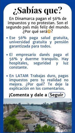 Dinamarca: impuestos y felicidad 🌍📊 #shorts