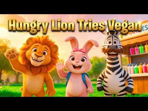 🦁 Hungry Lion Tries Vegan for 1 Day – Hilarious Cartoon Fail! 😂 | Animoo Club